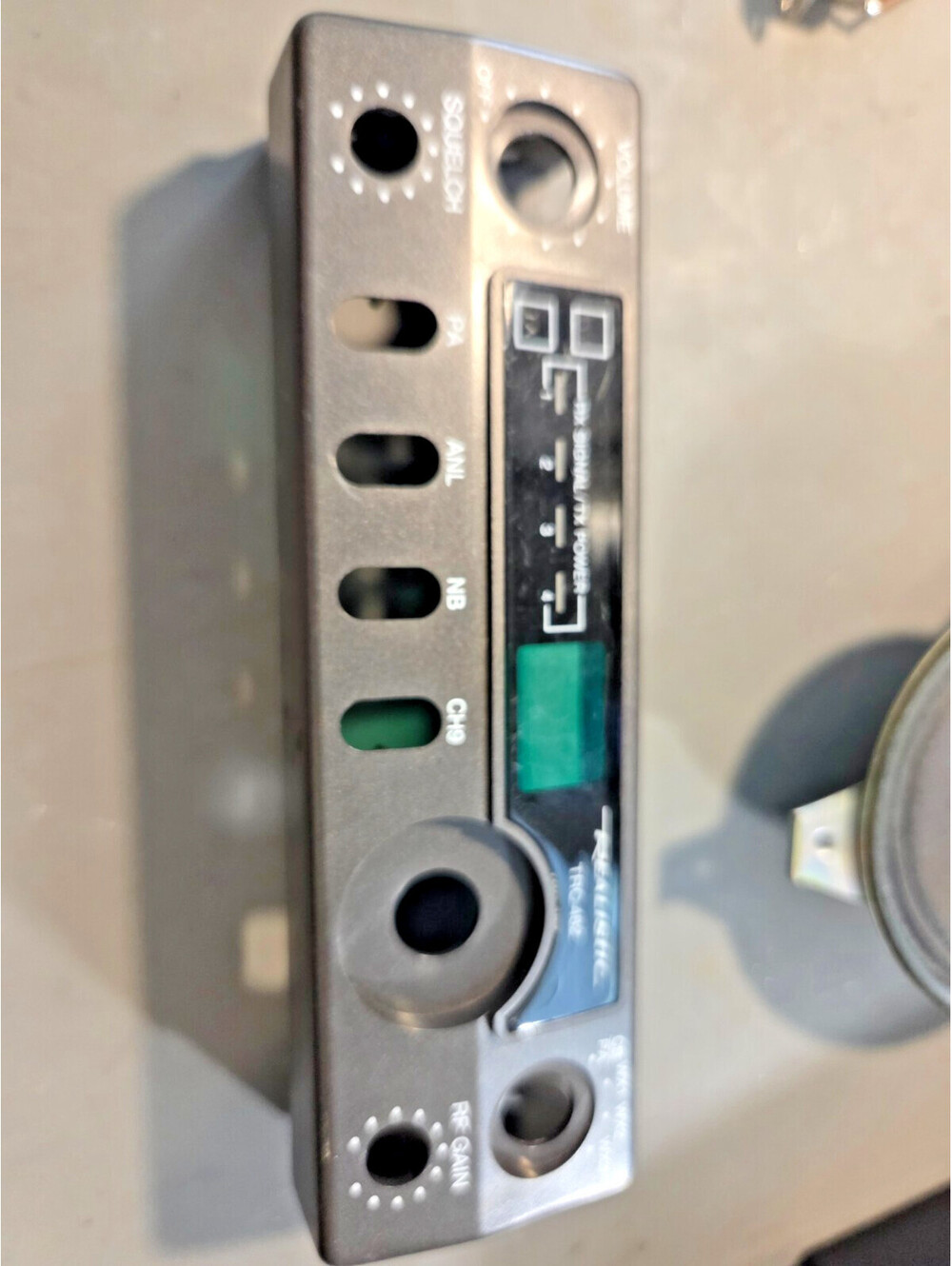 REALISTIC TRC-482 FRONT FACEPLATE, GREAT SHAPE MOBILE CB RADIO